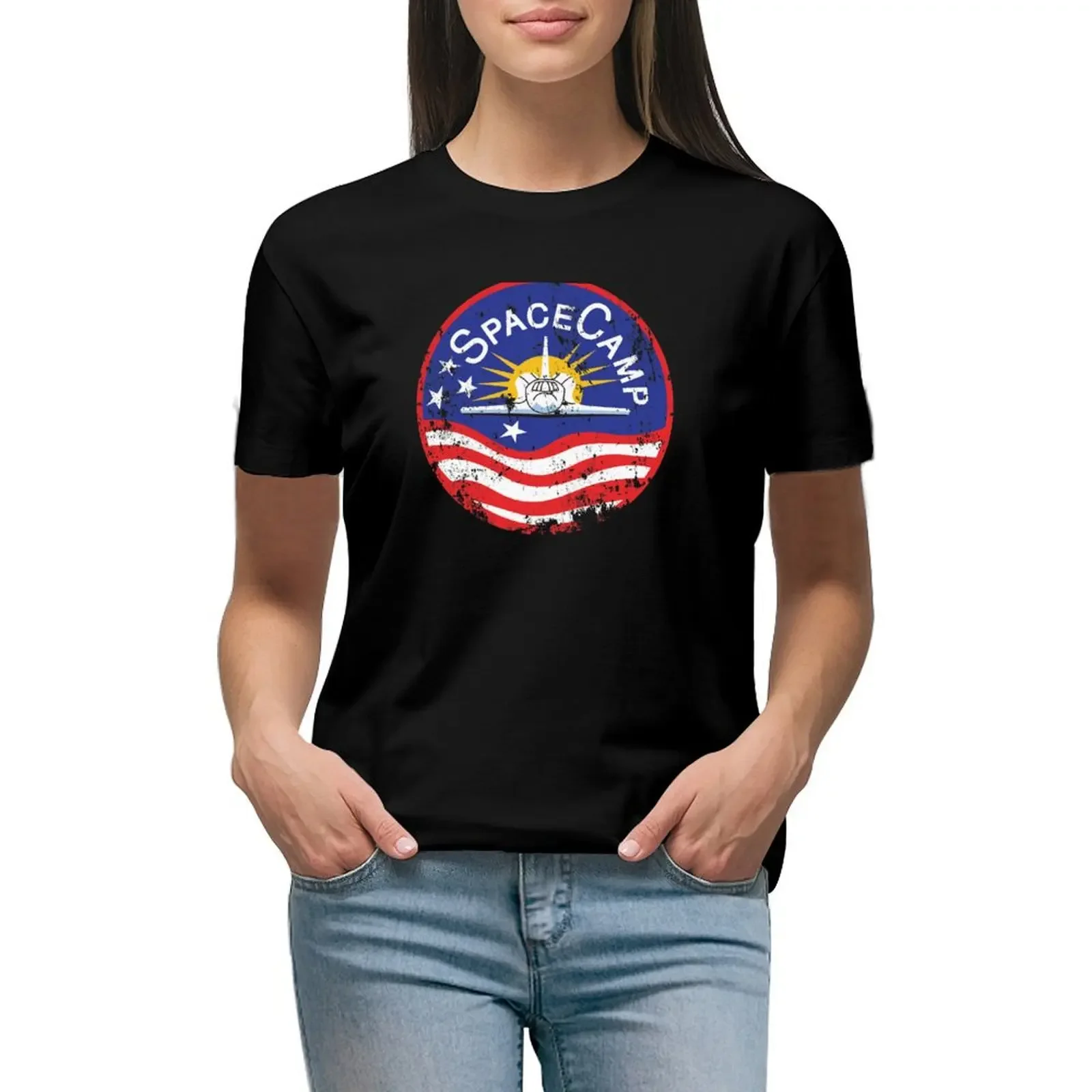 SpaceCamp Vintage '80s T-Shirt summer tops blanks customizeds spring clothes Women 2024
SpaceCamp Vintage '80s T-Shirt summer tops blanks customizeds spring clothes Women 2024