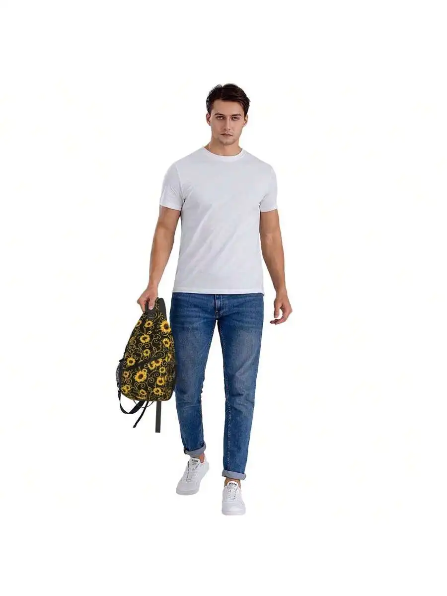 Sunflower Print Crossbody Sling Bag Casual Travel Chest Bag Adjustable Strap
Sunflower Print Crossbody Sling Bag Casual Travel Chest Bag Adjustable Strap