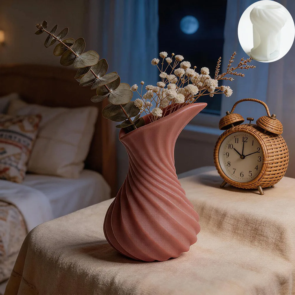 3d Vase Mold Versatile Handmade Vase Mould Silicone Resin Mold Soft Texture Twisted Vase Mould For Dried Flower Display
3d Vase Mold Versatile Handmade Vase Mould Silicone Resin Mold Soft Texture Twisted Vase Mould For Dried Flower Display