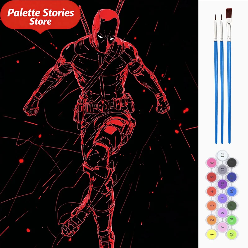 1pc Digital Painting Kit | Marvel Superhero Black and Red Warrior Theme, 40x50 cm/15.7x19.6 inches Art Tool Kit for Wall Decor,
1pc Digital Painting Kit | Marvel Superhero Black and Red Warrior Theme, 40x50 cm/15.7x19.6 inches Art Tool Kit for Wall Decor,