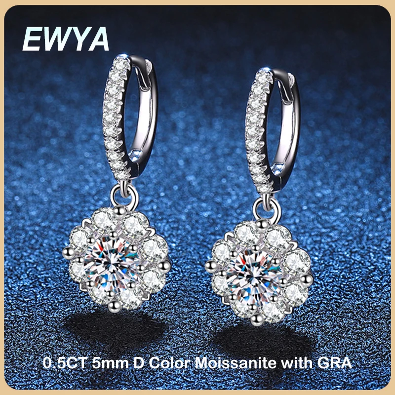 EWYA 0.5 Carat D Color Moissanite Diamond Screw Earrings for Women S925 Sterling Silver Plated PT950 Drop Earring Fine Jewelry
EWYA 0.5 Carat D Color Moissanite Diamond Screw Earrings for Women S925 Sterling Silver Plated PT950 Drop Earring Fine Jewelry
