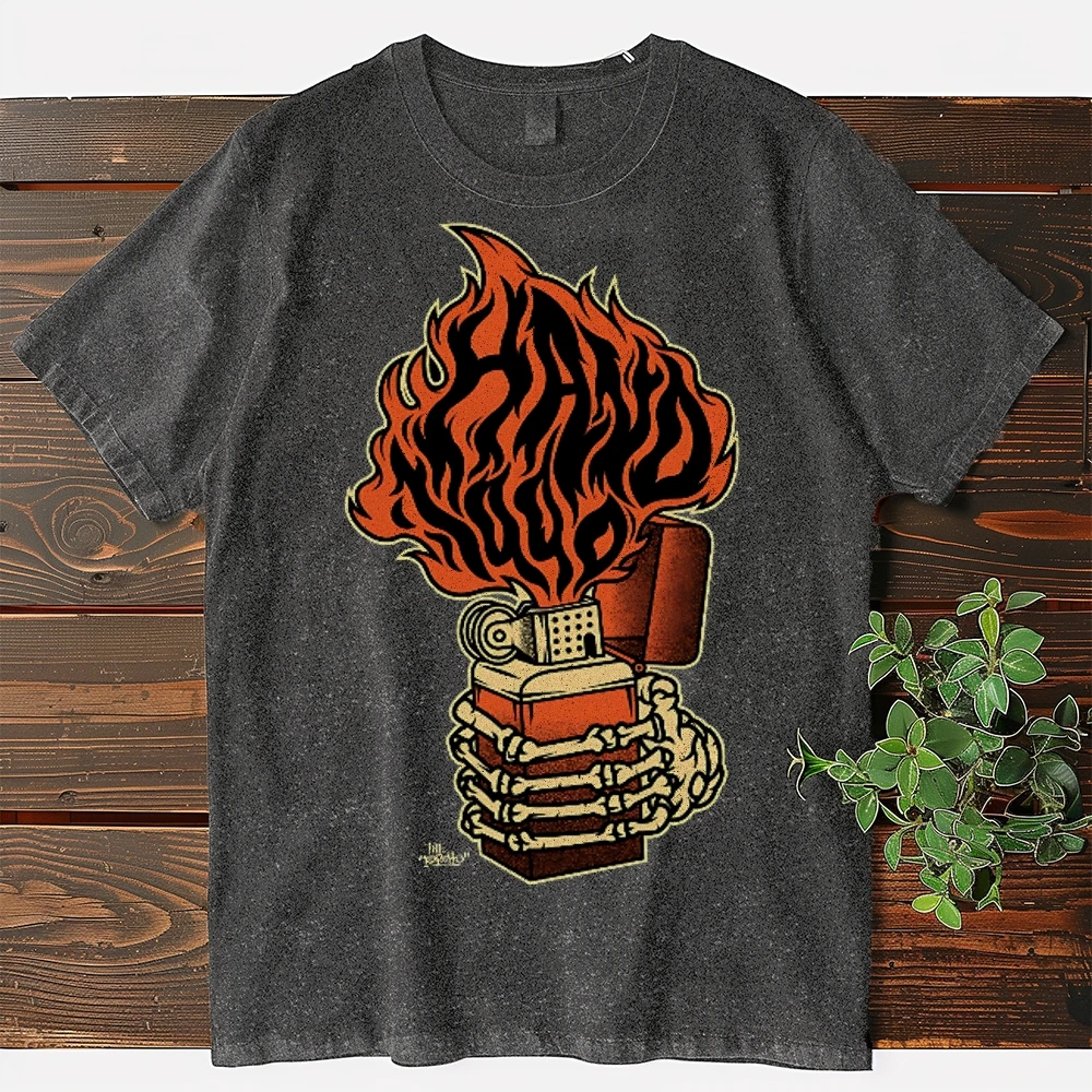 Lighter Creative Graphic Print Washed T shirt Men's Harajuku Cotton Clothing Tees Casual O-neck Short Sleeve Tshirt Tops
Lighter Creative Graphic Print Washed T shirt Men's Harajuku Cotton Clothing Tees Casual O-neck Short Sleeve Tshirt Tops