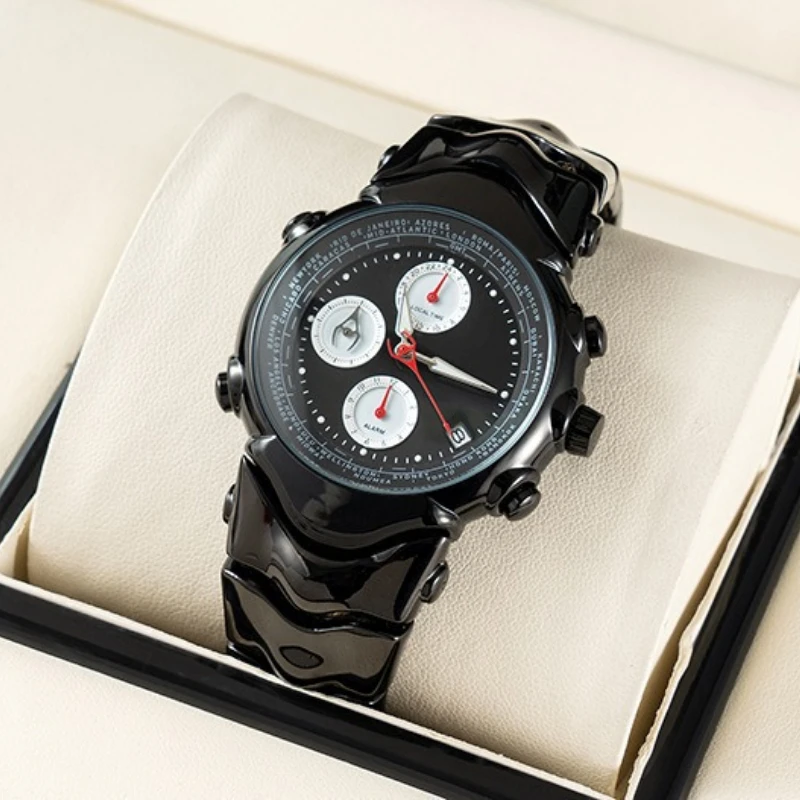 Chronograph Quartz Watch for Men Three Subdial Multifunction Luminous Stainless Steel Casual Fashion Wristwatch
Chronograph Quartz Watch for Men Three Subdial Multifunction Luminous Stainless Steel Casual Fashion Wristwatch