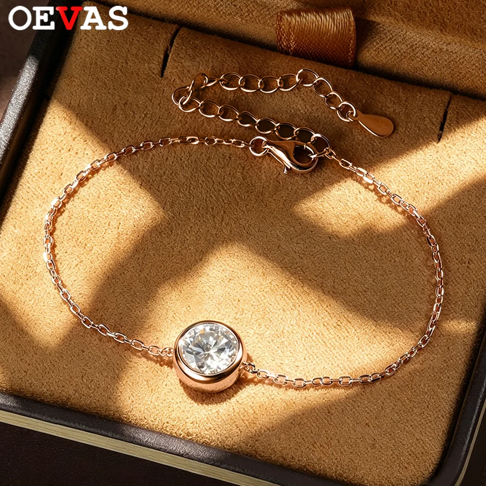OEVAS 1/2CT Round Cut Moissanite Bracelet for Women S925 Silver Plated 18K Gold Certified Solitaire Wedding Wrist Chain Jewelry
OEVAS 1/2CT Round Cut Moissanite Bracelet for Women S925 Silver Plated 18K Gold Certified Solitaire Wedding Wrist Chain Jewelry