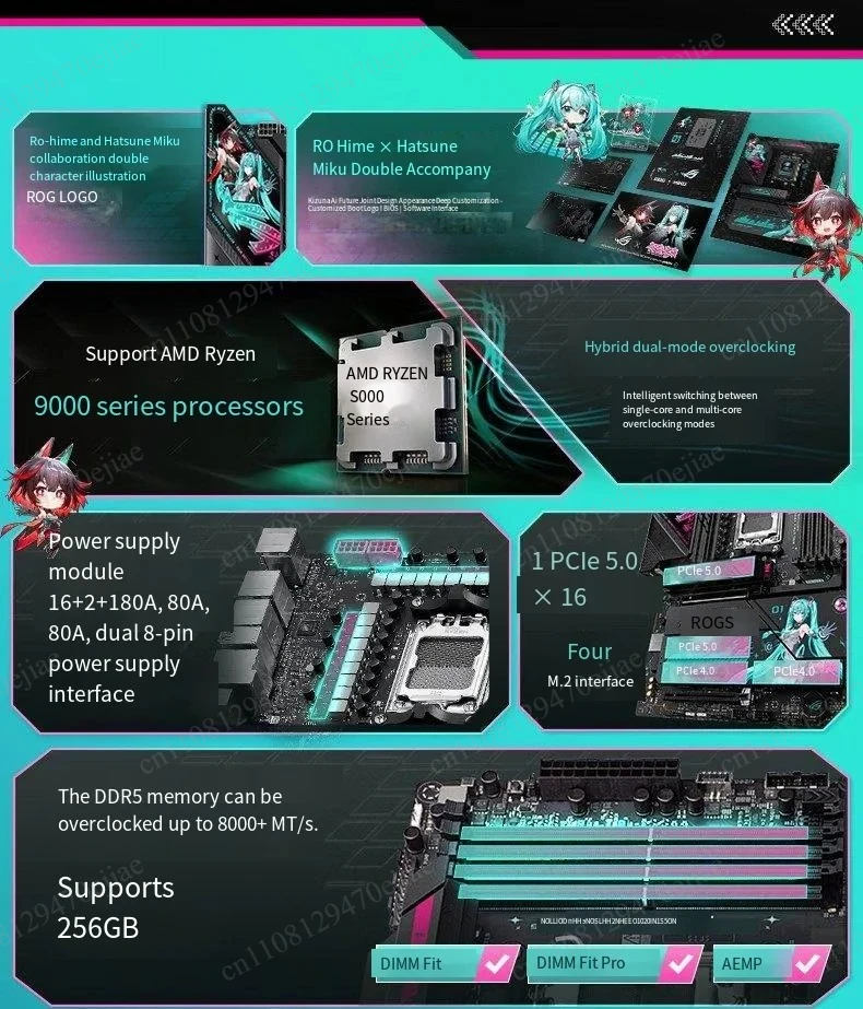 ROG STRIX X870E-H S MIKU Edition Motherboard | AMD AM5 Socket DDR5 ATX Board | WiFi 7, 5GbE LAN, PCIe 5.0
ROG STRIX X870E-H S MIKU Edition Motherboard | AMD AM5 Socket DDR5 ATX Board | WiFi 7, 5GbE LAN, PCIe 5.0