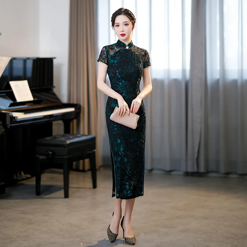 Yourqipao Chinese Traditional Long Cheongsam Improved 2024 Short-sleeved Qipao Evening Dress
Yourqipao Chinese Traditional Long Cheongsam Improved 2024 Short-sleeved Qipao Evening Dress