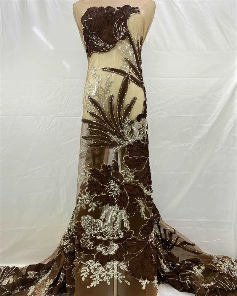 African Nigerian High-Quality Elegant 3D Embroidered French Tulle Lace Fabric with Sequins for Party And Wedding
African Nigerian High-Quality Elegant 3D Embroidered French Tulle Lace Fabric with Sequins for Party And Wedding