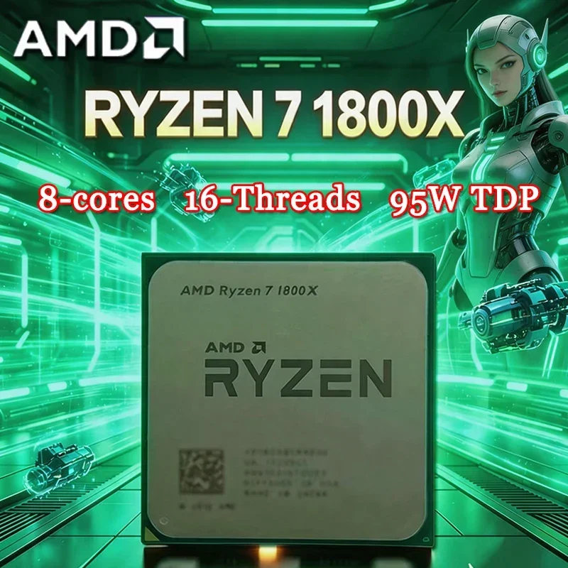 AMD Ryzen 7 1800X Processor CPU R7 1800X 3.60GHz--4.0GHz 95W 8-cores 16-threads AM4 TDP 95WCPU