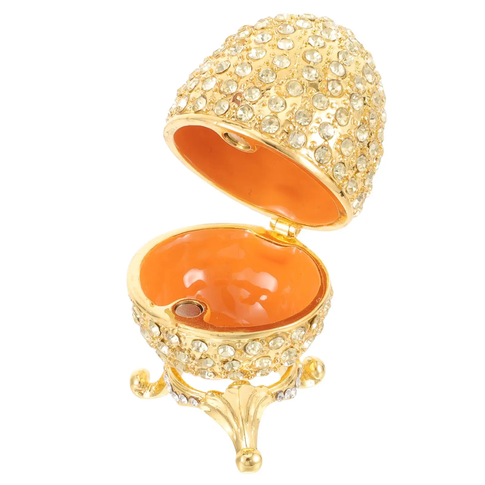 Egg Shaped Jewelry Box Gold Color Alloy Easter Decor Storage Ring Holder Vintage Trinket Boxes Hinged Durability Lifelike Design
Egg Shaped Jewelry Box Gold Color Alloy Easter Decor Storage Ring Holder Vintage Trinket Boxes Hinged Durability Lifelike Design