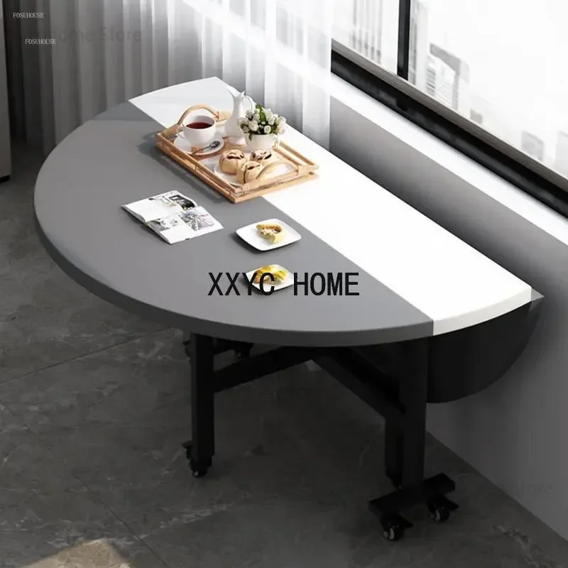 Modern Minimalist Multifunctional Dining Tables Small Apartment Movable Round Table Household Living Room Creative Folding Table
Modern Minimalist Multifunctional Dining Tables Small Apartment Movable Round Table Household Living Room Creative Folding Table