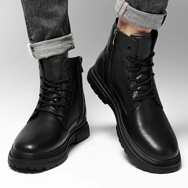 Men's Outdoor Boots Autumn Winter Fur New Designer Vintage British Leather Boot Casual Black Platform Shoes Men Motorized Boots
Men's Outdoor Boots Autumn Winter Fur New Designer Vintage British Leather Boot Casual Black Platform Shoes Men Motorized Boots