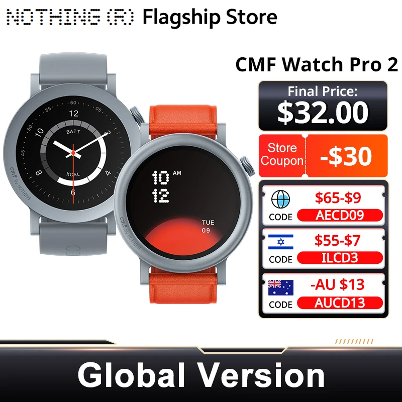 CMF by Nothing Global Version Watch Pro 2 BLUETOOTH CALLS 1.32'' AMOLED 60 FPS Display 11 Days Battery GPS life SpO₂ Monitors
CMF by Nothing Global Version Watch Pro 2 BLUETOOTH CALLS 1.32'' AMOLED 60 FPS Display 11 Days Battery GPS life SpO₂ Monitors