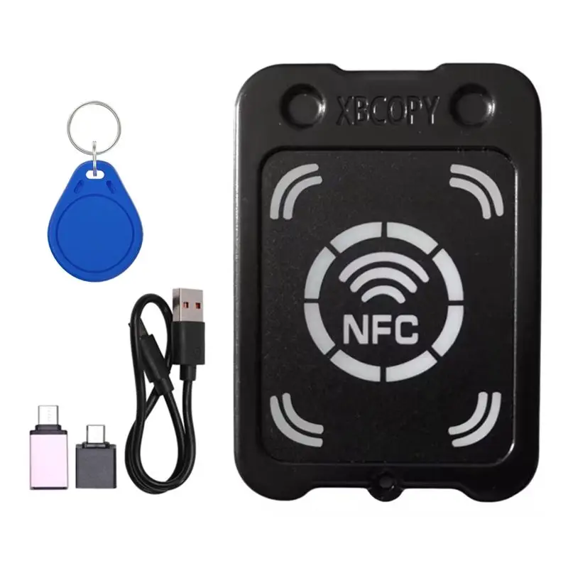 ABZZ-RFID Smart Chip Card Reader Copier +UID Keychain Encryption Key Reader IC 13.56Mhz RFID Token Clone Duplicator