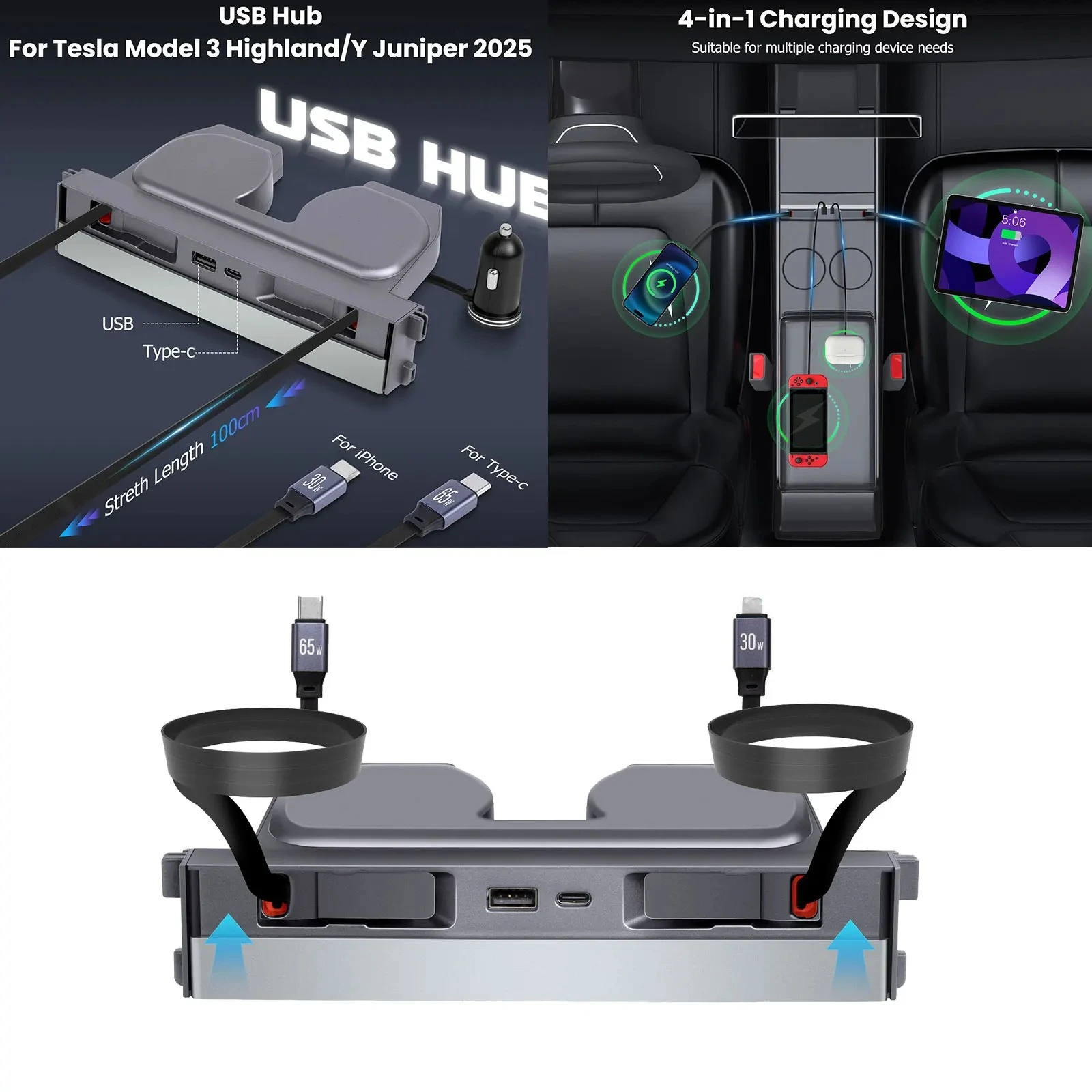 For Tesla Model Y Juniper 2025 Car Docking Station for Model 3 Highland Center Console USB Hub MultiPort Fast Charging
For Tesla Model Y Juniper 2025 Car Docking Station for Model 3 Highland Center Console USB Hub MultiPort Fast Charging