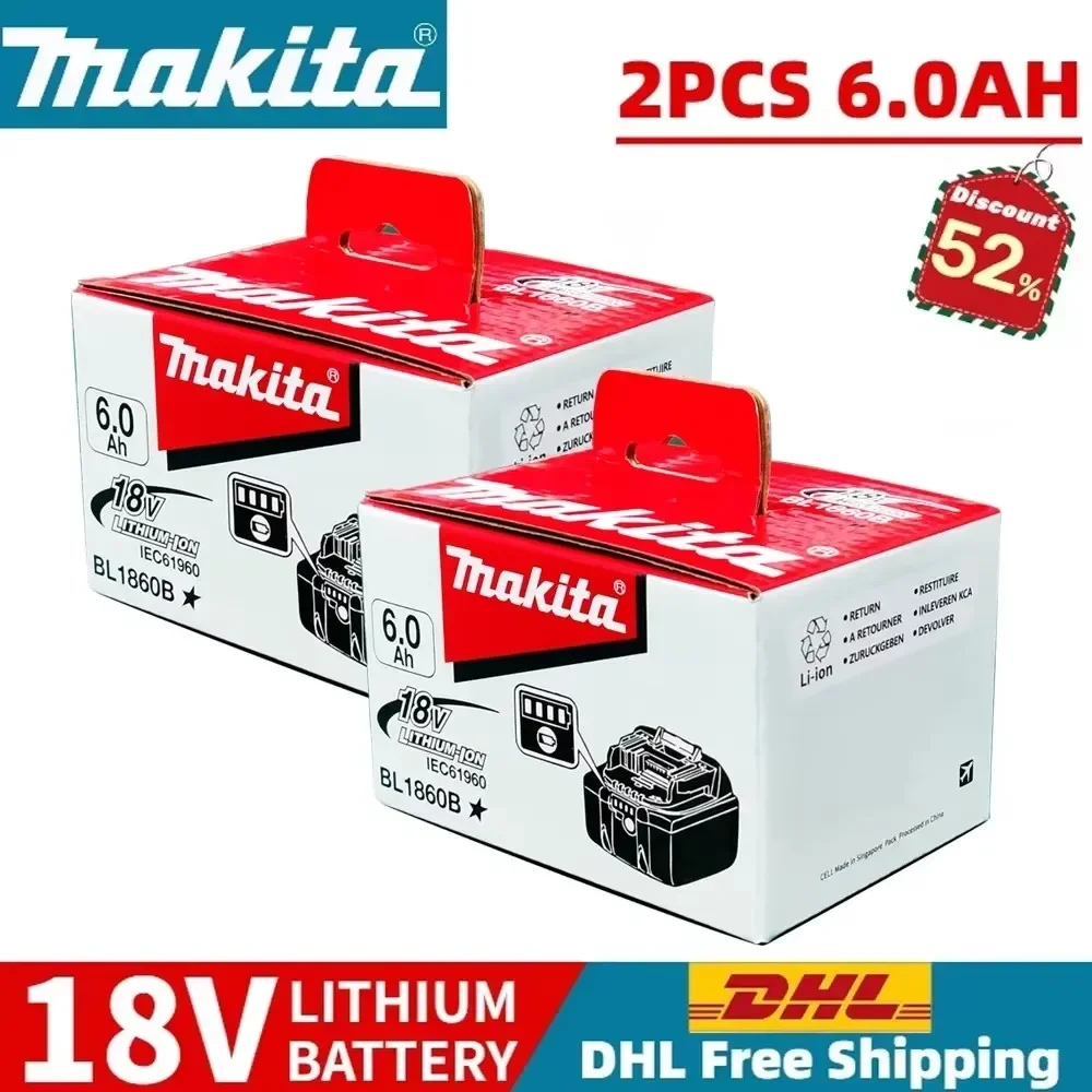 New Makita 6Ah for Makita 18V Power tool Battery BL1840 BL1830B BL1850B BL1850 BL1860 BL1815 Replacement Lithium Battery
New Makita 6Ah for Makita 18V Power tool Battery BL1840 BL1830B BL1850B BL1850 BL1860 BL1815 Replacement Lithium Battery