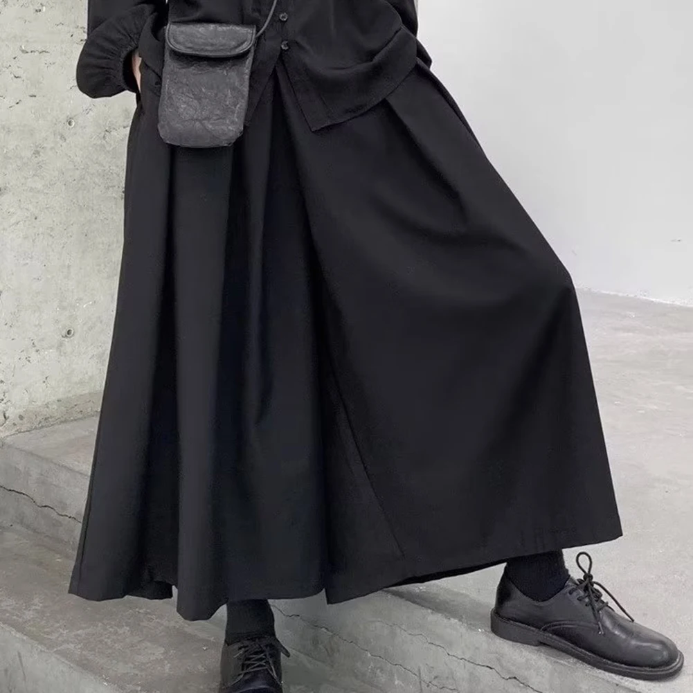 Mens Gothic Dark Style Loose Cropped Hakama Wide Leg Design Sense For Pants Lounge Street Wear Dark Black Casual Wear Trousers
Mens Gothic Dark Style Loose Cropped Hakama Wide Leg Design Sense For Pants Lounge Street Wear Dark Black Casual Wear Trousers