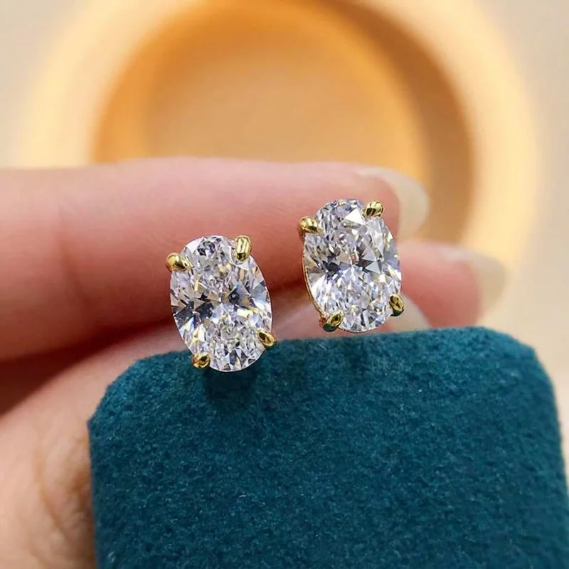 925 Sterling Silve Trendy Sparkling Zircon Oval Stud Earrings for Women Gift Party Fine Jewelry Gift
925 Sterling Silve Trendy Sparkling Zircon Oval Stud Earrings for Women Gift Party Fine Jewelry Gift