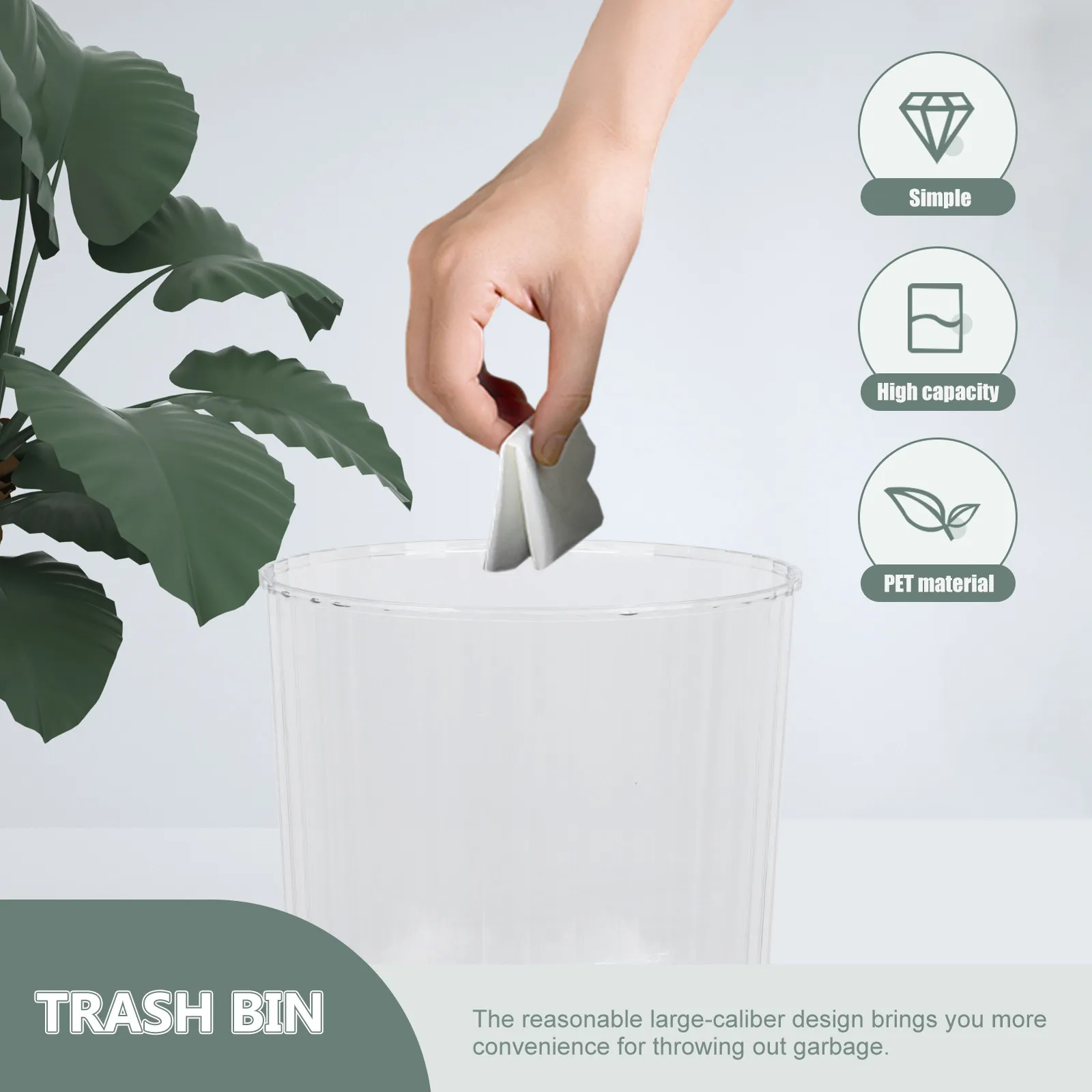 Прозрачное минималистичное мусорное ведро для ванной, офиса, спальни, в качестве контейнера для цветов, для бытовых отходов, простое ведро для мусора, урна для пепла
Прозрачное минималистичное мусорное ведро для ванной, офиса, спальни, в качестве контейнера для цветов, для бытовых отходов, простое ведро для мусора, урна для пепла