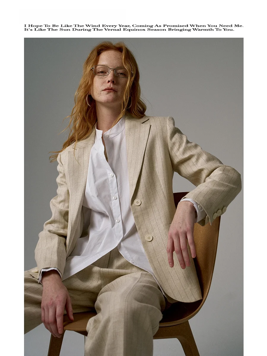 Костюм женский Windtold Gold Tead: льняной полосатый комплект с пиджаком и брюками, роскошный, элегантный, для офиса, с длинным рукавом, на одной пуговице
Костюм женский Windtold Gold Tead: льняной полосатый комплект с пиджаком и брюками, роскошный, элегантный, для офиса, с длинным рукавом, на одной пуговице