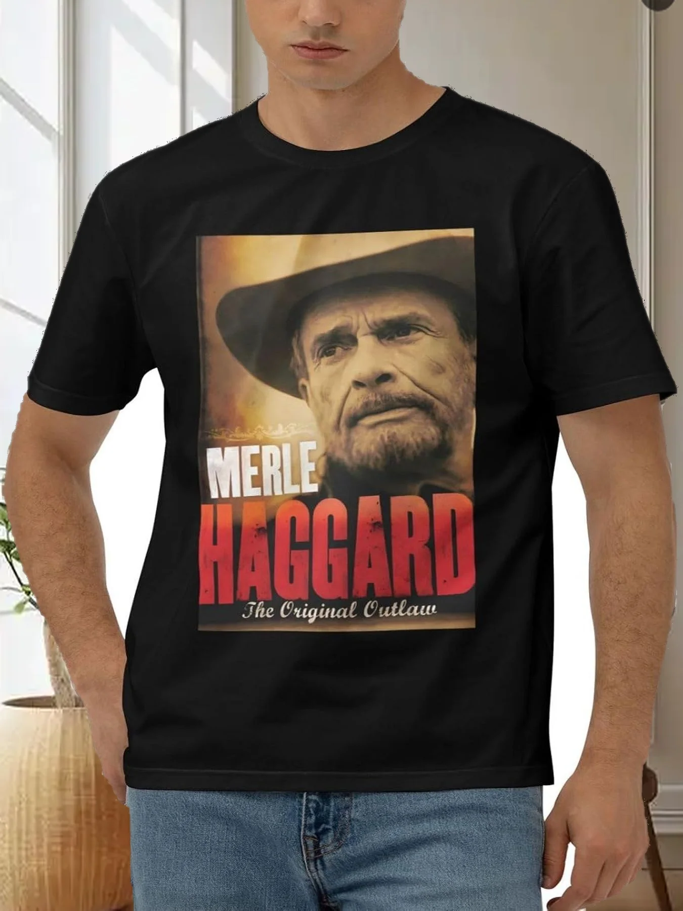 Merle Haggard Shirt Men's Fashion Personality Combed Cotton T-Shirt Crew Neck Short Sleeve Top Black
Merle Haggard Shirt Men's Fashion Personality Combed Cotton T-Shirt Crew Neck Short Sleeve Top Black