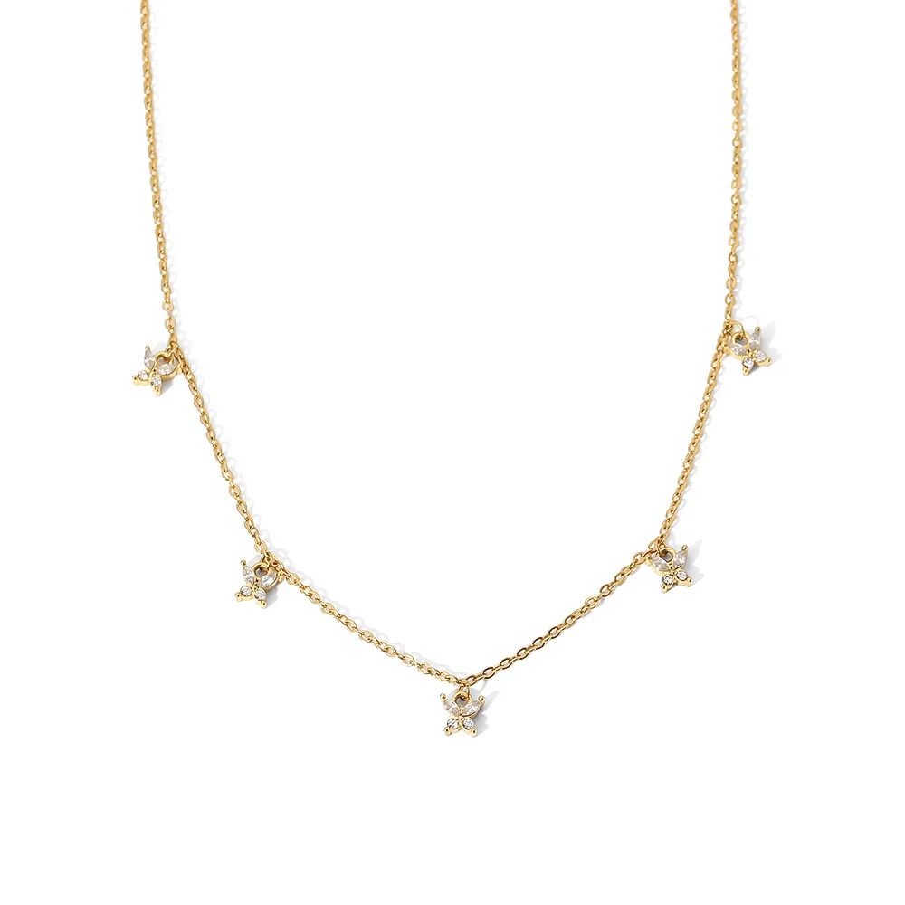 Luxury Butterfly Floral Pendant Necklace White Green Cubic Zircon Stainless Steel Waterproof Trendy Delicate Jewelry for Women
Luxury Butterfly Floral Pendant Necklace White Green Cubic Zircon Stainless Steel Waterproof Trendy Delicate Jewelry for Women