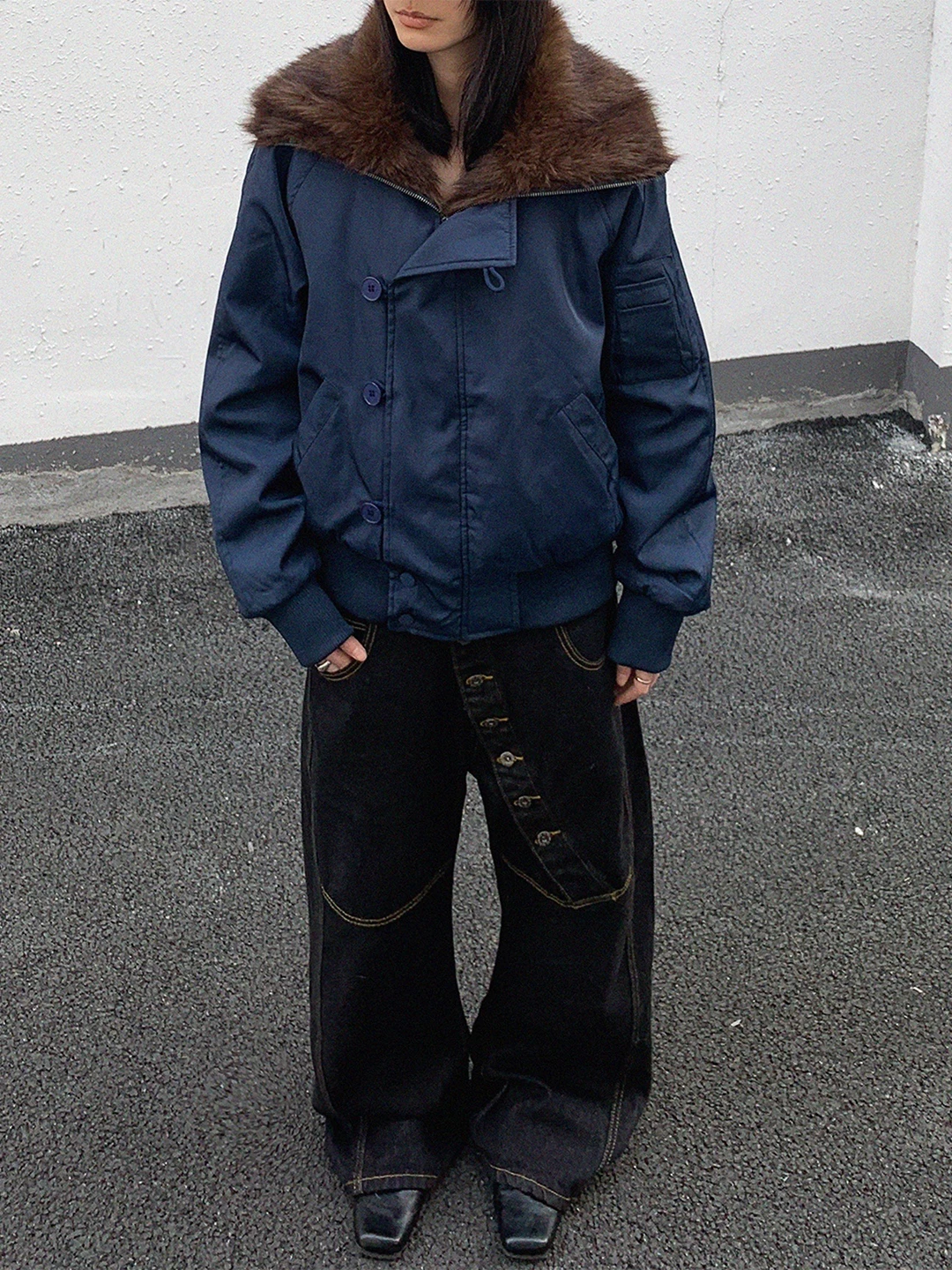 USKM American Retro ort Flight Cotton Jaet Thiened Faux Fur Collar ex Street Sle Loose Fit Winter Outerwear
USKM American Retro ort Flight Cotton Jaet Thiened Faux Fur Collar ex Street Sle Loose Fit Winter Outerwear