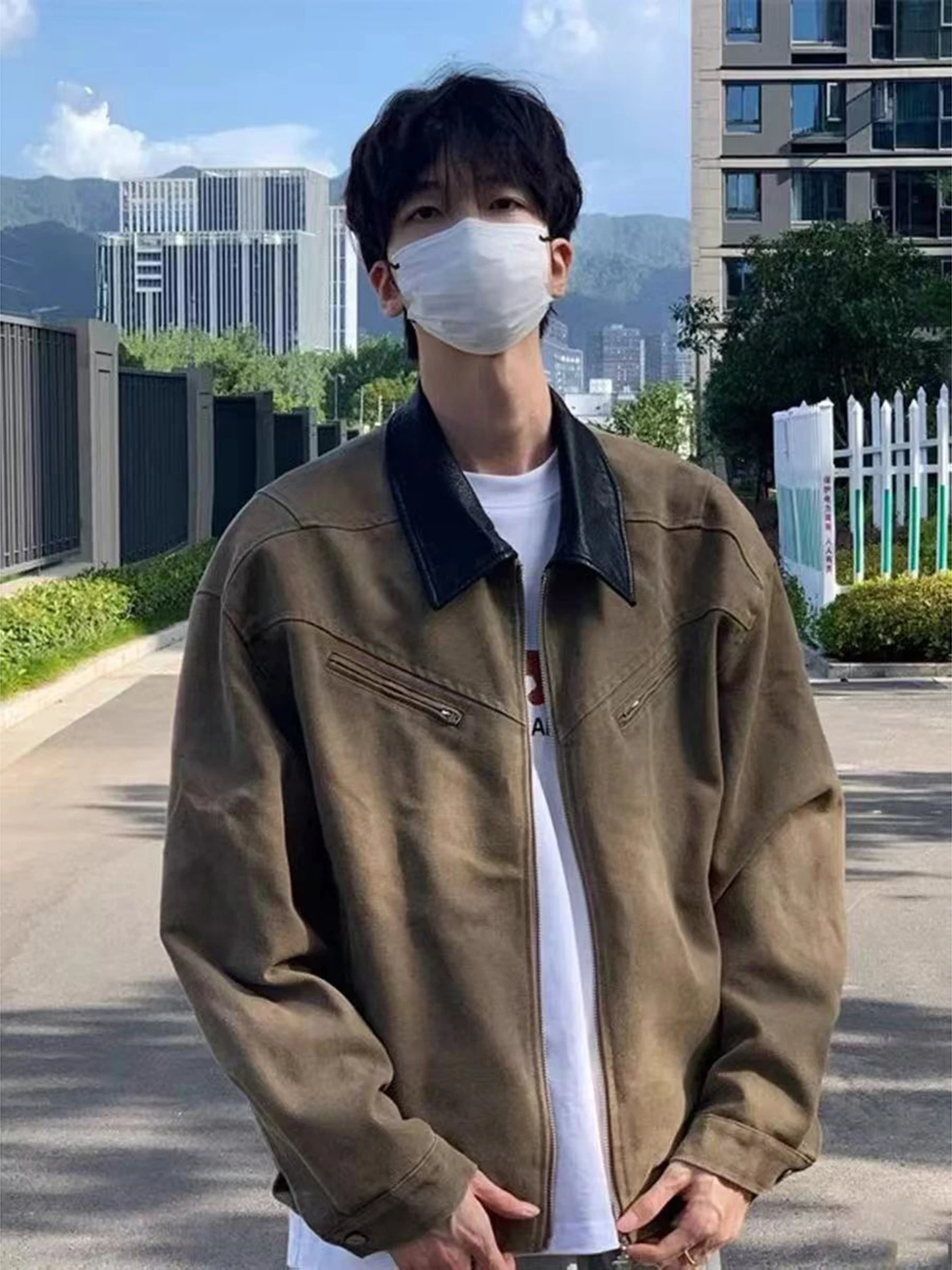 Винтажная мужская куртка Detroit, осенняя, с высоким воротником, рабочая одежда, верхняя одежда, смесь хлопка и полиэстера, стандартный крой, длинный рукав, застежка-молния
Винтажная мужская куртка Detroit, осенняя, с высоким воротником, рабочая одежда, верхняя одежда, смесь хлопка и полиэстера, стандартный крой, длинный рукав, застежка-молния