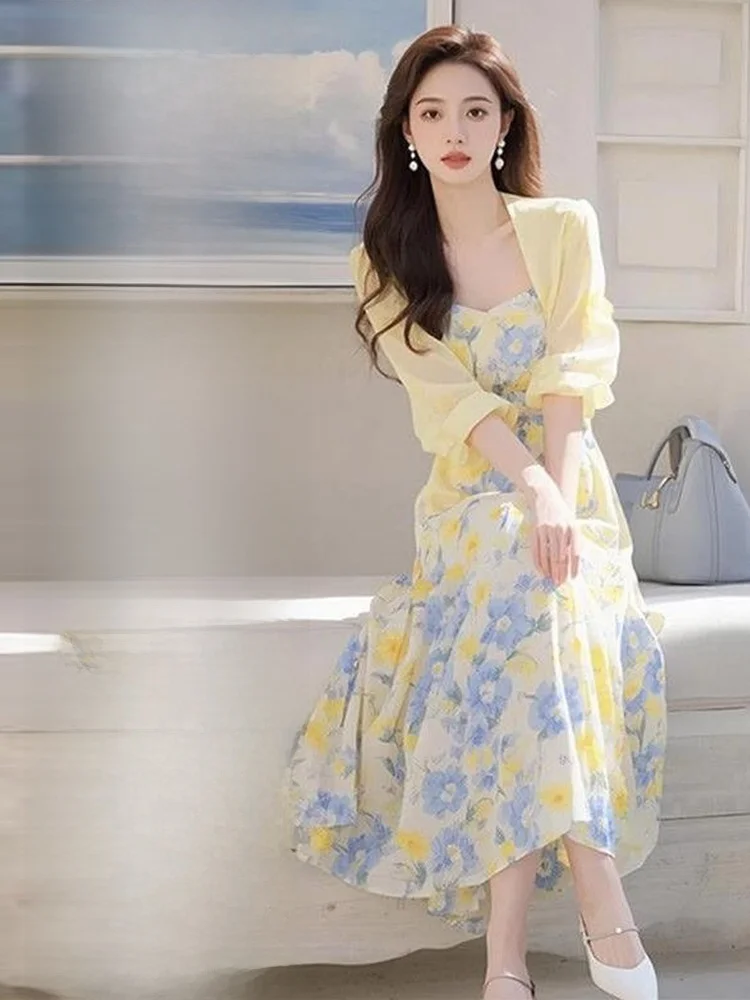 Summer Large Size Women's Faionable Sun Protection Open Cardigan Top Waist Cinching Floral Dr Gentle Wind Two-Piece Set
Summer Large Size Women's Faionable Sun Protection Open Cardigan Top Waist Cinching Floral Dr Gentle Wind Two-Piece Set