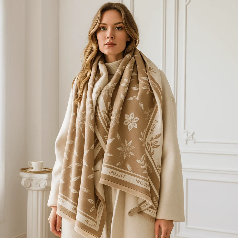 Trendy Elegant Jacquard Design Scarf Warm Coldproof Imitation Cashmere Scarf Windproof Blanket Scarf for Autumn Winter
Trendy Elegant Jacquard Design Scarf Warm Coldproof Imitation Cashmere Scarf Windproof Blanket Scarf for Autumn Winter