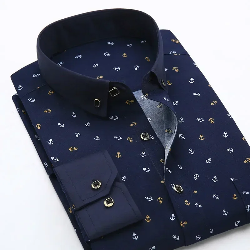 Quality Formal White Spring Men Shirts Casual Mens Shirt Printed Brand Button Collar Slim Fit Floral Social Man Dress Shirt
Quality Formal White Spring Men Shirts Casual Mens Shirt Printed Brand Button Collar Slim Fit Floral Social Man Dress Shirt