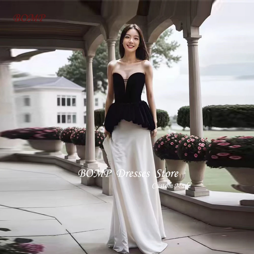 BOMP Elegant Black And White Evening Party Dresses Long Women Sweetheart Velvet 2pcs Prom Gowns Formal Occasion Dress Customized
BOMP Elegant Black And White Evening Party Dresses Long Women Sweetheart Velvet 2pcs Prom Gowns Formal Occasion Dress Customized
