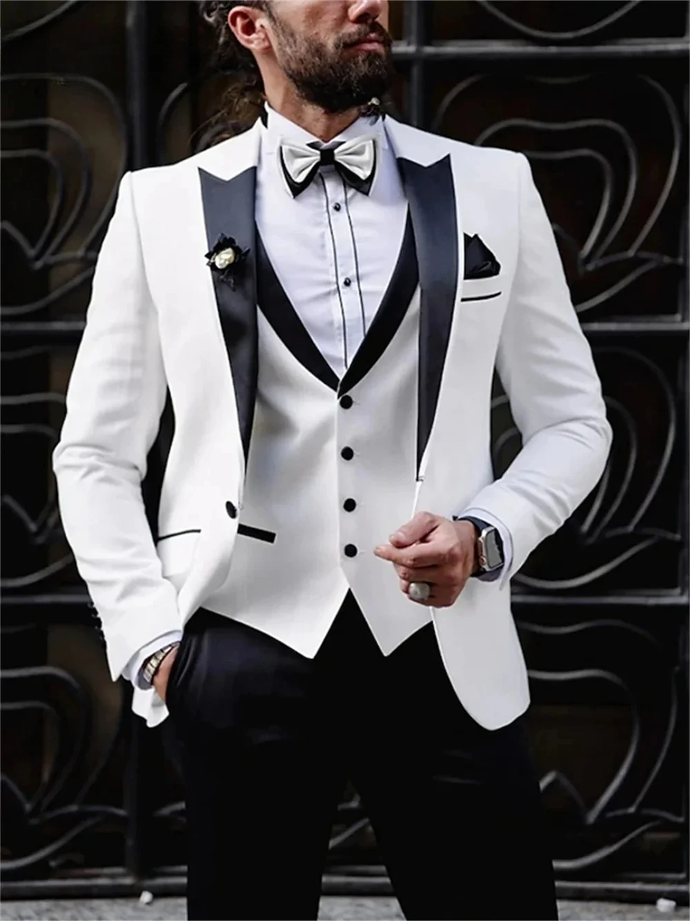 Classic Peak lapel Men's Suit Jacket Pants 3 Piece Classic Business Men Stripe Suit For Groom Wedding Double Breasted Suit
Classic Peak lapel Men's Suit Jacket Pants 3 Piece Classic Business Men Stripe Suit For Groom Wedding Double Breasted Suit
