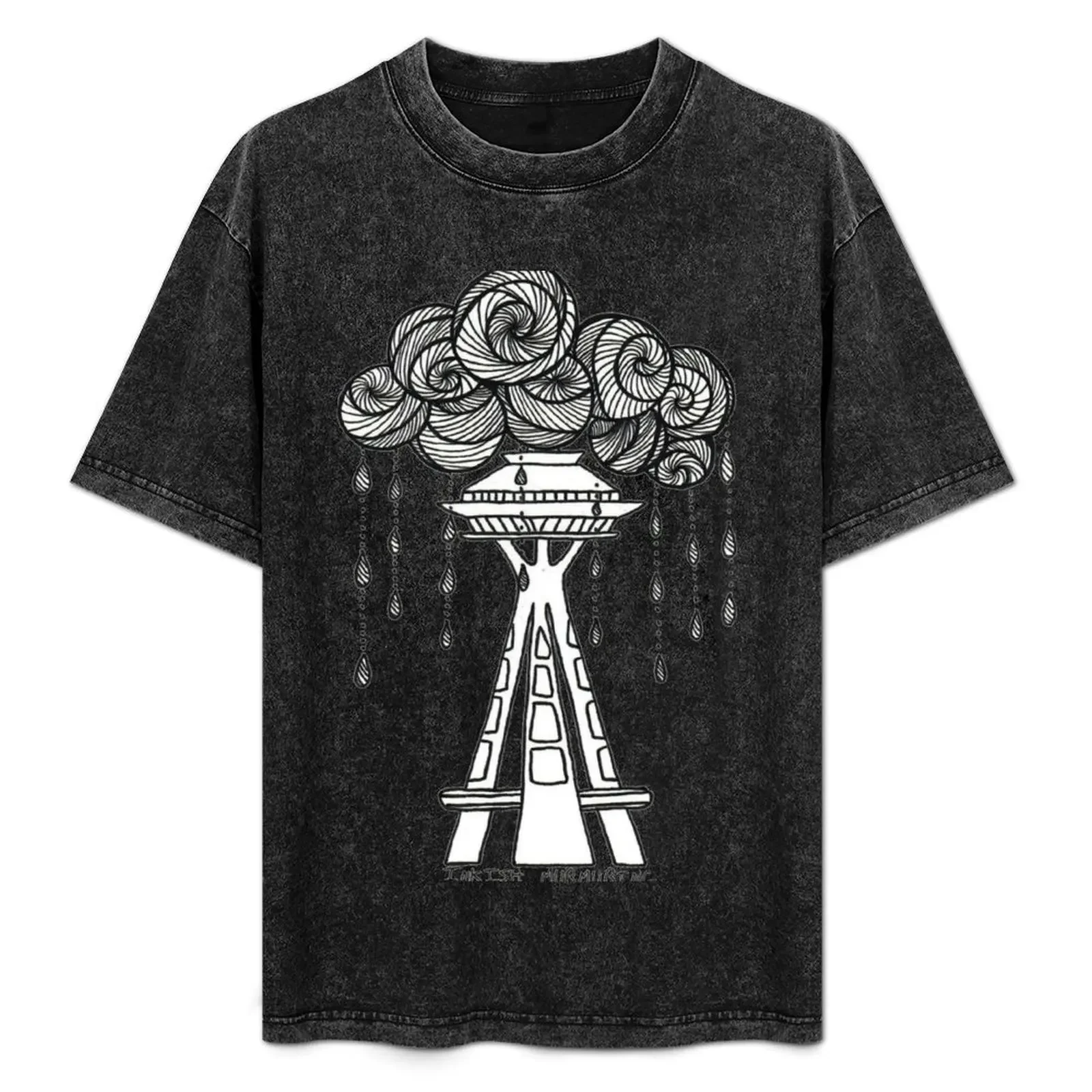 Seattle in the Rain T-Shirt Minimalist Plain Crew Neck T-Shirt
Seattle in the Rain T-Shirt Minimalist Plain Crew Neck T-Shirt