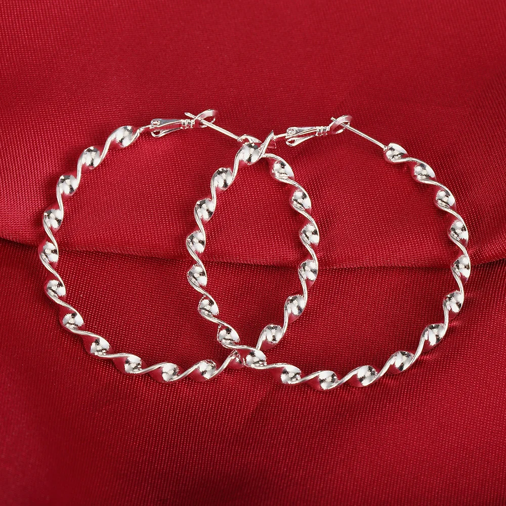 Hot 925 Sterling silver 5cm hoop Earrings for Woman Beautiful Big circle earrings fashion party Jewelry Christmas Gifts
Hot 925 Sterling silver 5cm hoop Earrings for Woman Beautiful Big circle earrings fashion party Jewelry Christmas Gifts