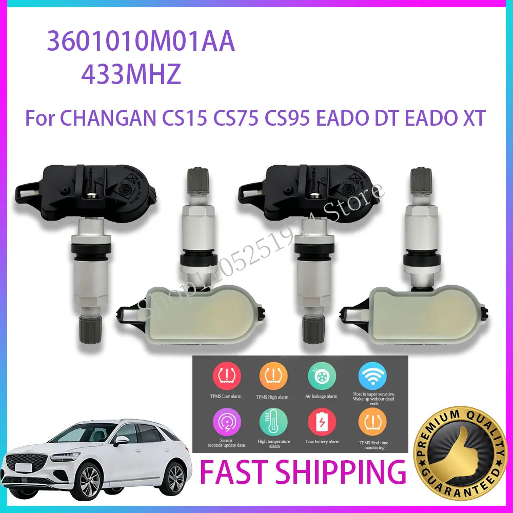 TPMS Sensor 3601010M01AA Tire Pressure Monitor Systems 433MHZ For CHANGAN CS15 CS75 CS95 EADO DT EADO XT
TPMS Sensor 3601010M01AA Tire Pressure Monitor Systems 433MHZ For CHANGAN CS15 CS75 CS95 EADO DT EADO XT