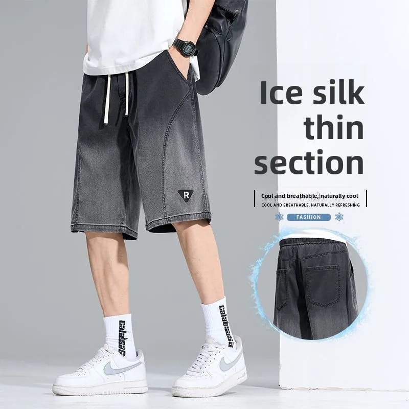 Trendy High-end Gradient Colour Denim Shorts Men's Mid-waist Baggy Jeans 2025 Summer Thin Luxury Style Spliced Fashionable Male
Trendy High-end Gradient Colour Denim Shorts Men's Mid-waist Baggy Jeans 2025 Summer Thin Luxury Style Spliced Fashionable Male