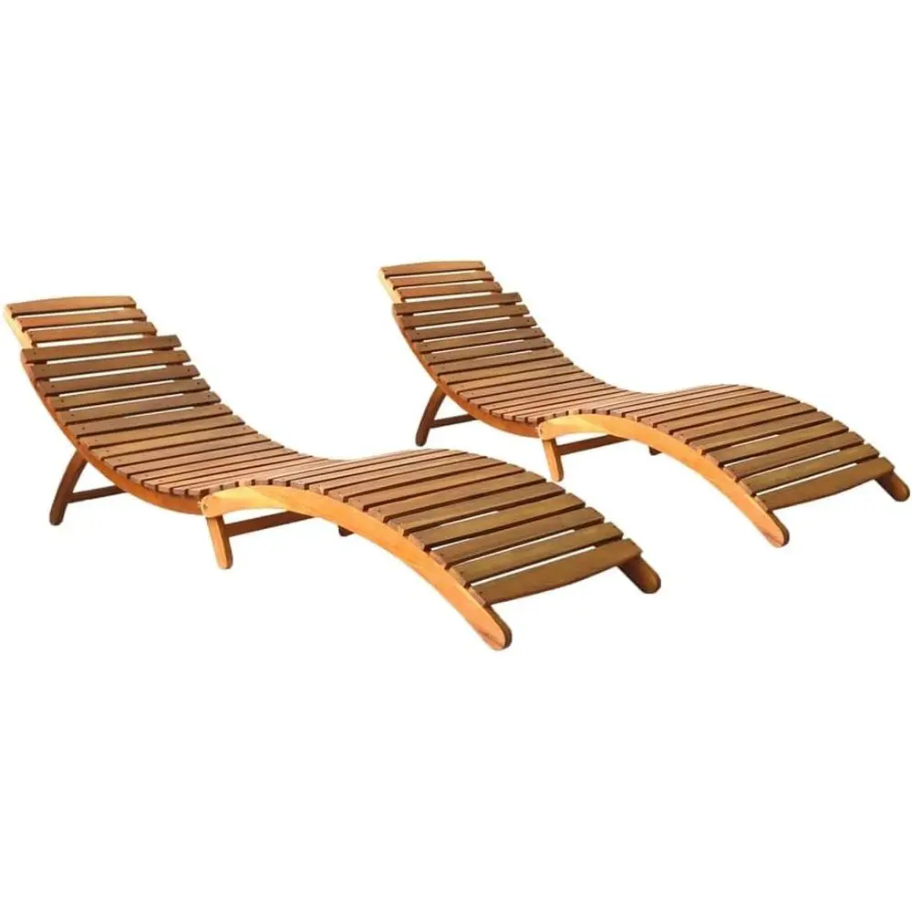 2-Pack Natural Brown Acacia Wood Sun Loungers, Oiled Finish, Weather-Resistant for Outdoor Pool, Patio, Garden, Beach, 72.4x21.7
2-Pack Natural Brown Acacia Wood Sun Loungers, Oiled Finish, Weather-Resistant for Outdoor Pool, Patio, Garden, Beach, 72.4x21.7