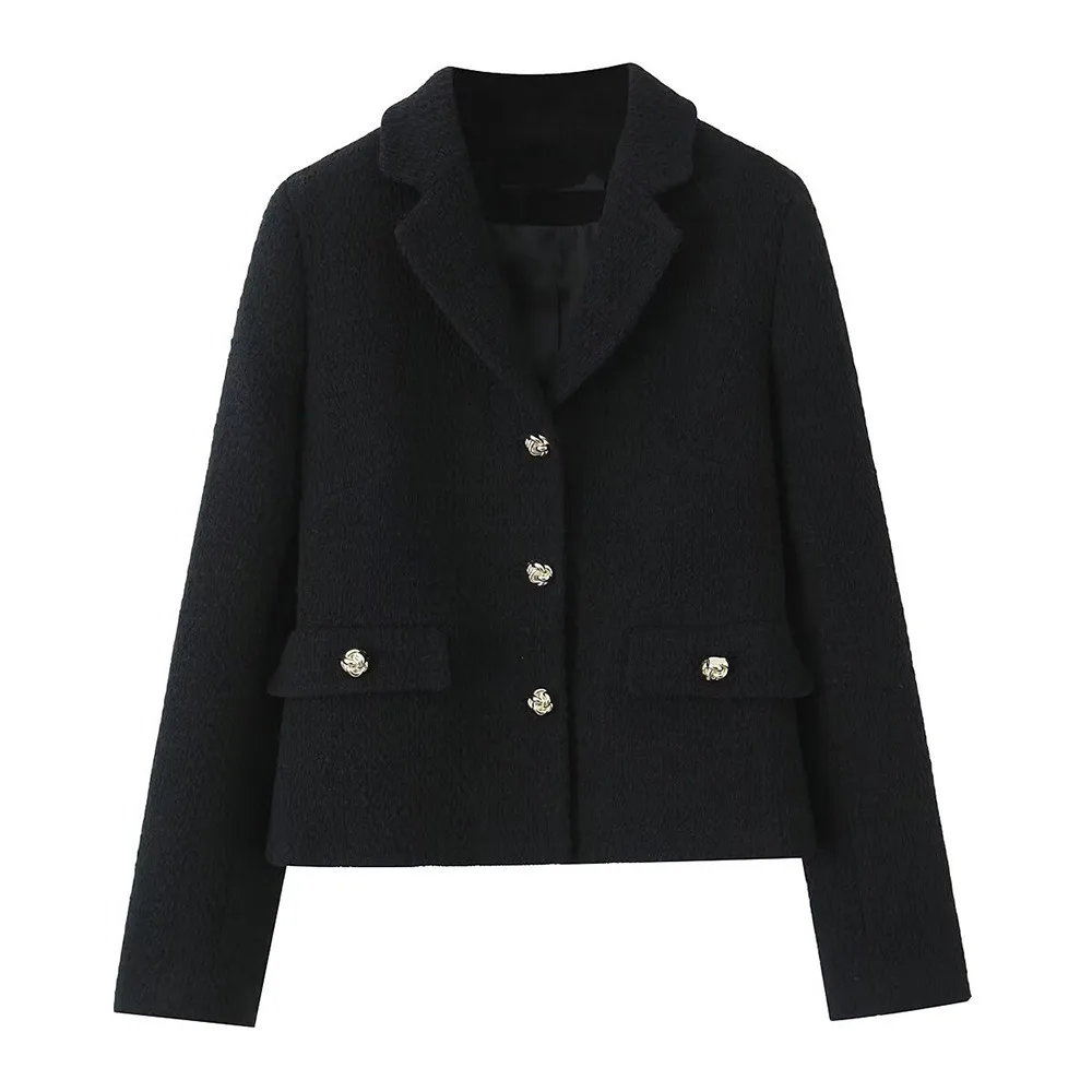 ZBZA Women's Slim Fit Textured Cropped Suit Lapel Long Sleeves Single Breasted Double Pocket Blazer Spring Fall New Chic Jacket
ZBZA Women's Slim Fit Textured Cropped Suit Lapel Long Sleeves Single Breasted Double Pocket Blazer Spring Fall New Chic Jacket