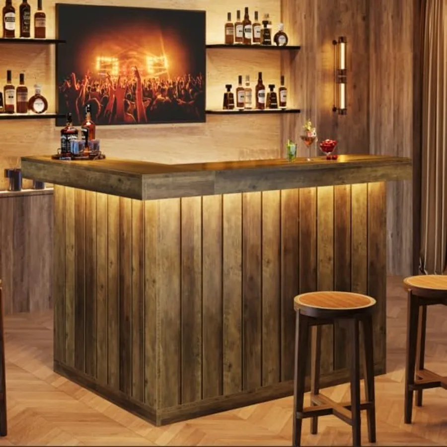 Home Bar Unit, L Shaped Bar Table for Home, 4-Tier Corner Liquor with Storage Shelves and Wine Glasses Holder, Industrial Wine
Home Bar Unit, L Shaped Bar Table for Home, 4-Tier Corner Liquor with Storage Shelves and Wine Glasses Holder, Industrial Wine