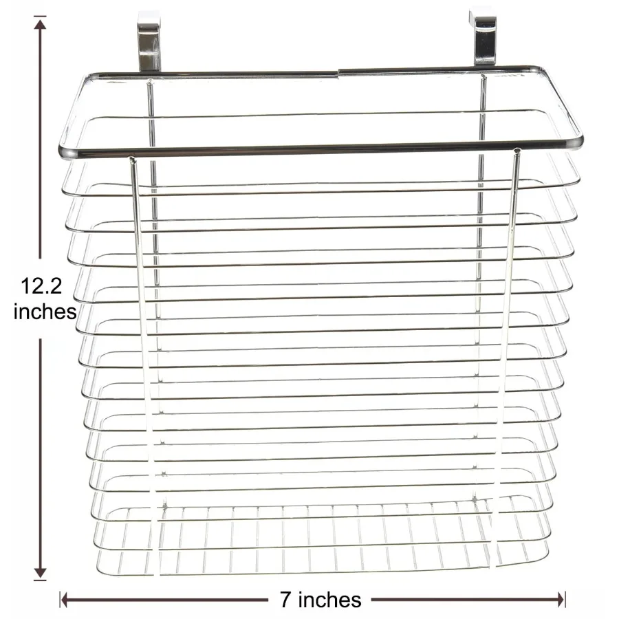 Hanging Metal Chrome Cabinet Wastebasket or Storage Basket
Hanging Metal Chrome Cabinet Wastebasket or Storage Basket