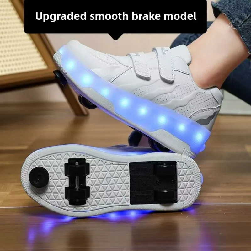 Children's LED sports shoes USB charging outdoor sports roller skates four-wheel casual shoes boys and girls luminous shoes
Children's LED sports shoes USB charging outdoor sports roller skates four-wheel casual shoes boys and girls luminous shoes