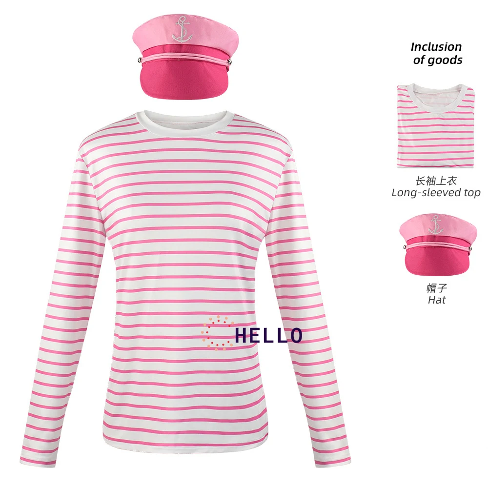 Halloween Costumes Movie 2023 Pink stripe top and hat naval uniform barbi ken adult kids navy t shirt costume
Halloween Costumes Movie 2023 Pink stripe top and hat naval uniform barbi ken adult kids navy t shirt costume