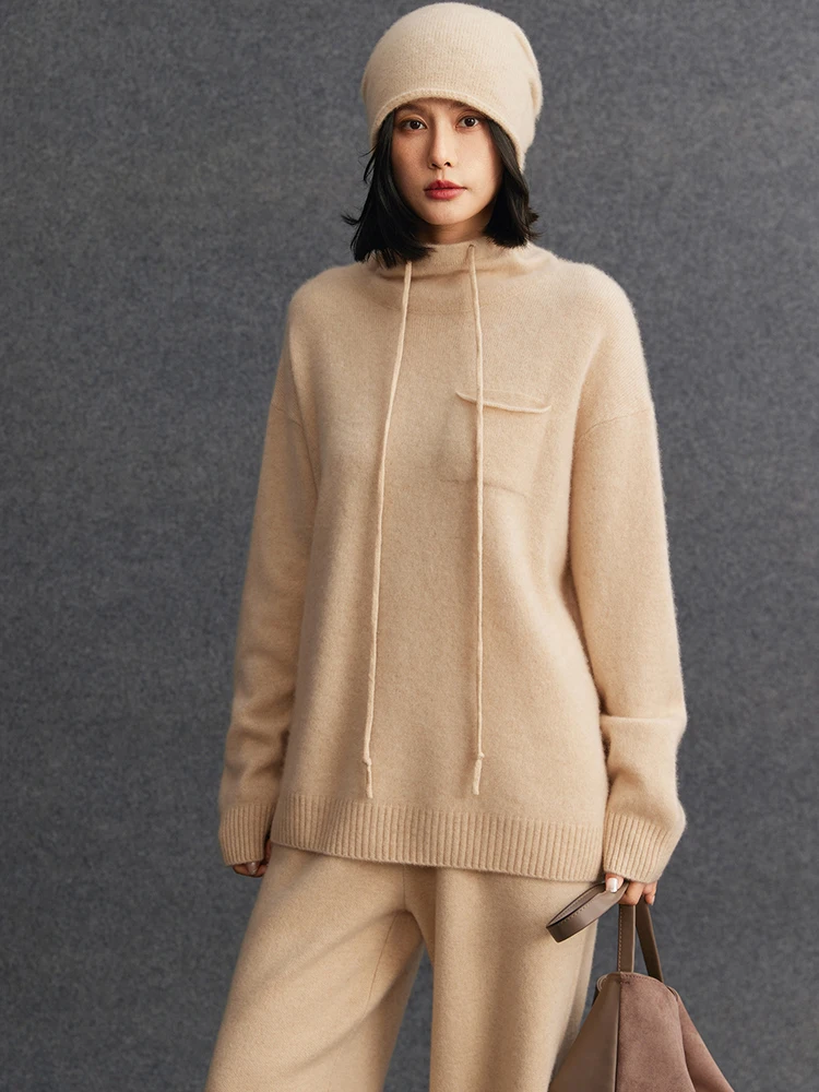 Женский пуловер из 100% кашемира с воротником-стойкой, мягкий и уютный, для весны и осени, повседневный свободный свитер из кашемирового трикотажа
Женский пуловер из 100% кашемира с воротником-стойкой, мягкий и уютный, для весны и осени, повседневный свободный свитер из кашемирового трикотажа