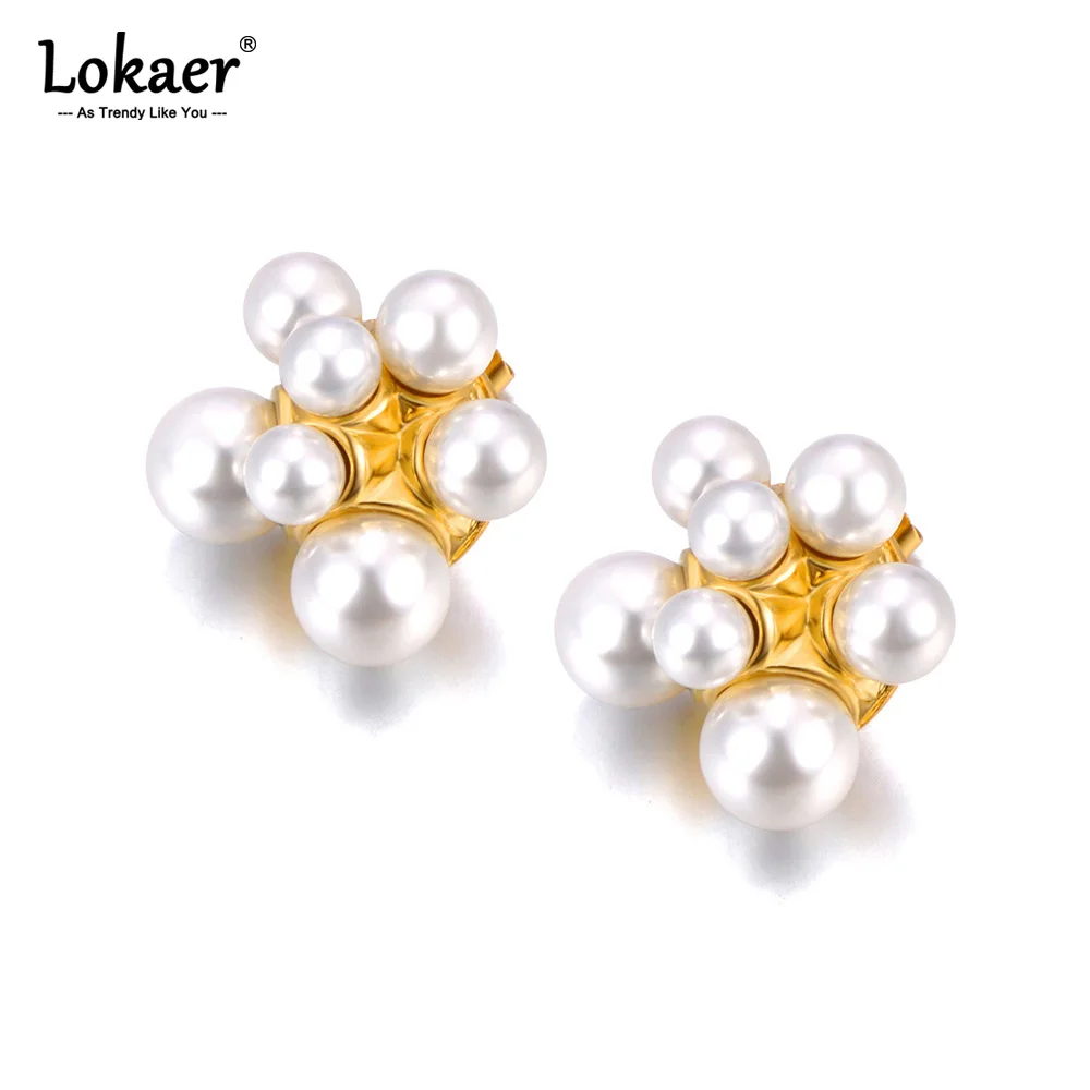 Lokaer классические серьги из нержавеющей стали с искусственным жемчугом, модные вечерние серьги для женщин, позолоченные 18 К, повседневные очаровательные украшения для ушей E24061
Lokaer классические серьги из нержавеющей стали с искусственным жемчугом, модные вечерние серьги для женщин, позолоченные 18 К, повседневные очаровательные украшения для ушей E24061