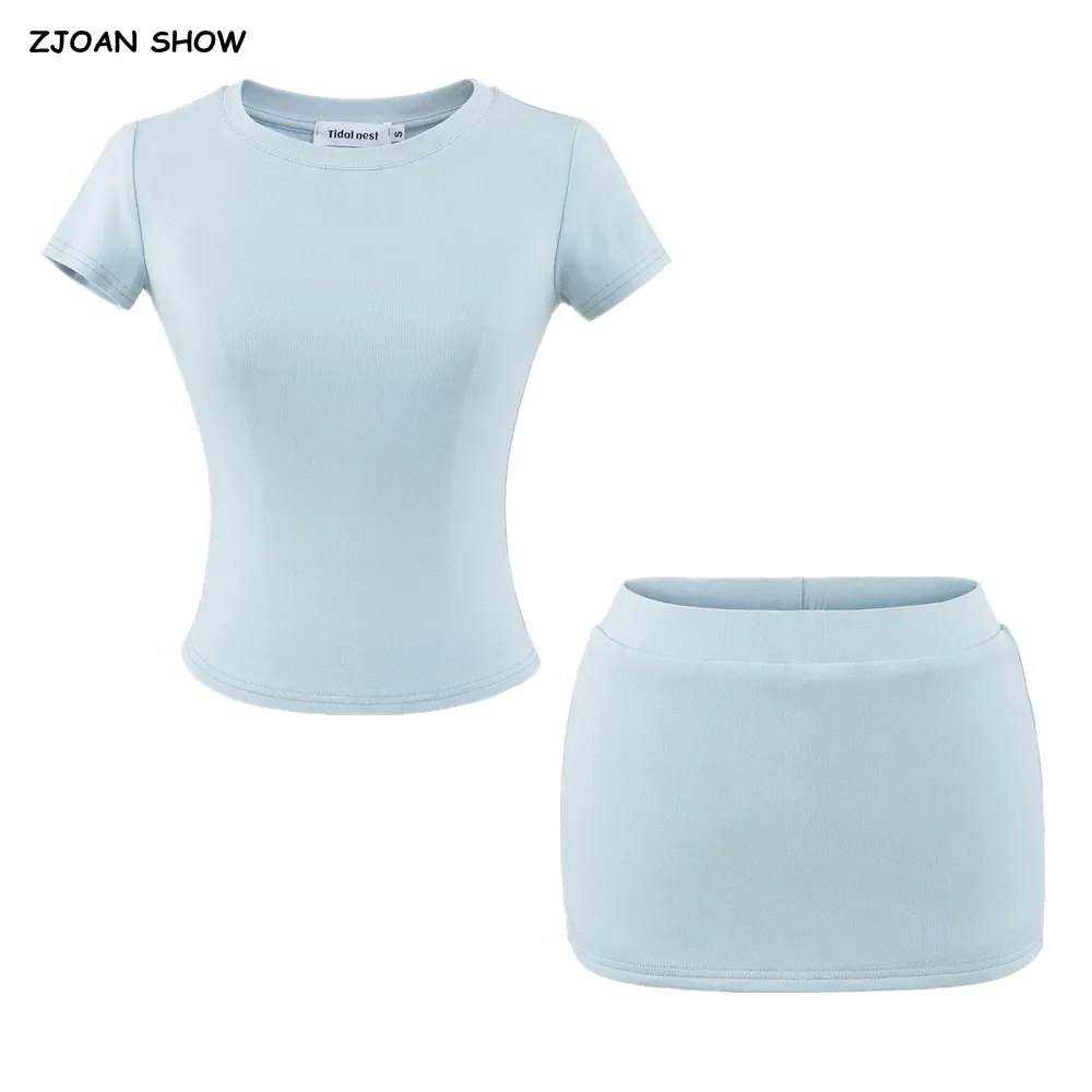 CHIC O neck Skinny Short Sleeve Tee + Elastic Waist Package Hips Mini Skirt with Shorts Lining Sports Suits Girls 2 Pieces 1 Set
CHIC O neck Skinny Short Sleeve Tee + Elastic Waist Package Hips Mini Skirt with Shorts Lining Sports Suits Girls 2 Pieces 1 Set