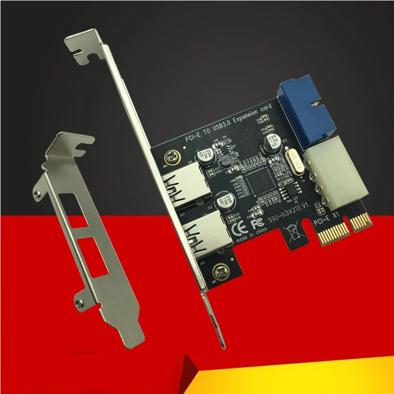 New USB 3.0 PCI-E Expansion Card Adapter External 2 Port USB3.0 Hub Internal 19pin Header PCI-E Card 4pin IDE Power Connector
New USB 3.0 PCI-E Expansion Card Adapter External 2 Port USB3.0 Hub Internal 19pin Header PCI-E Card 4pin IDE Power Connector