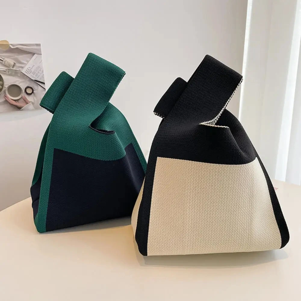 Handmade Knit Handbag Women Mini Knot Wrist-bag Female Casual Color Wide Stripe Plaid Tote Bag Student Reusable Shopping Bag
Handmade Knit Handbag Women Mini Knot Wrist-bag Female Casual Color Wide Stripe Plaid Tote Bag Student Reusable Shopping Bag
