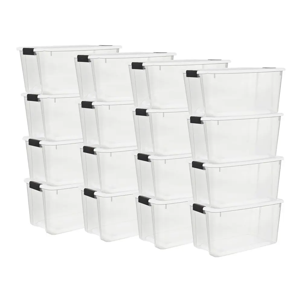16Pack Ultra Latching Box, Storage Bins with Lids, Clear Plastic, 70 Quart HeavyDuty Organizing Containers for Closet, Bathroom
16Pack Ultra Latching Box, Storage Bins with Lids, Clear Plastic, 70 Quart HeavyDuty Organizing Containers for Closet, Bathroom