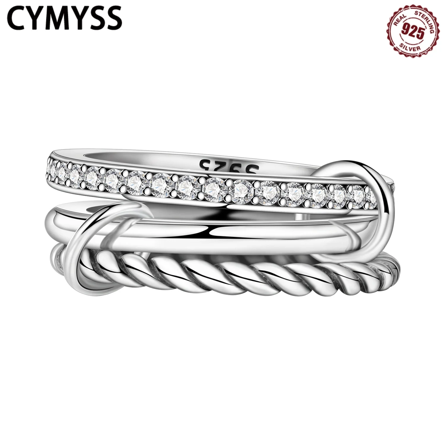 CYMYSS 2025 New S925 Sterling Silver Zircon Removable 3 Ring Closed Ring Boutique Jewellery Gift Women's Ring
CYMYSS 2025 New S925 Sterling Silver Zircon Removable 3 Ring Closed Ring Boutique Jewellery Gift Women's Ring