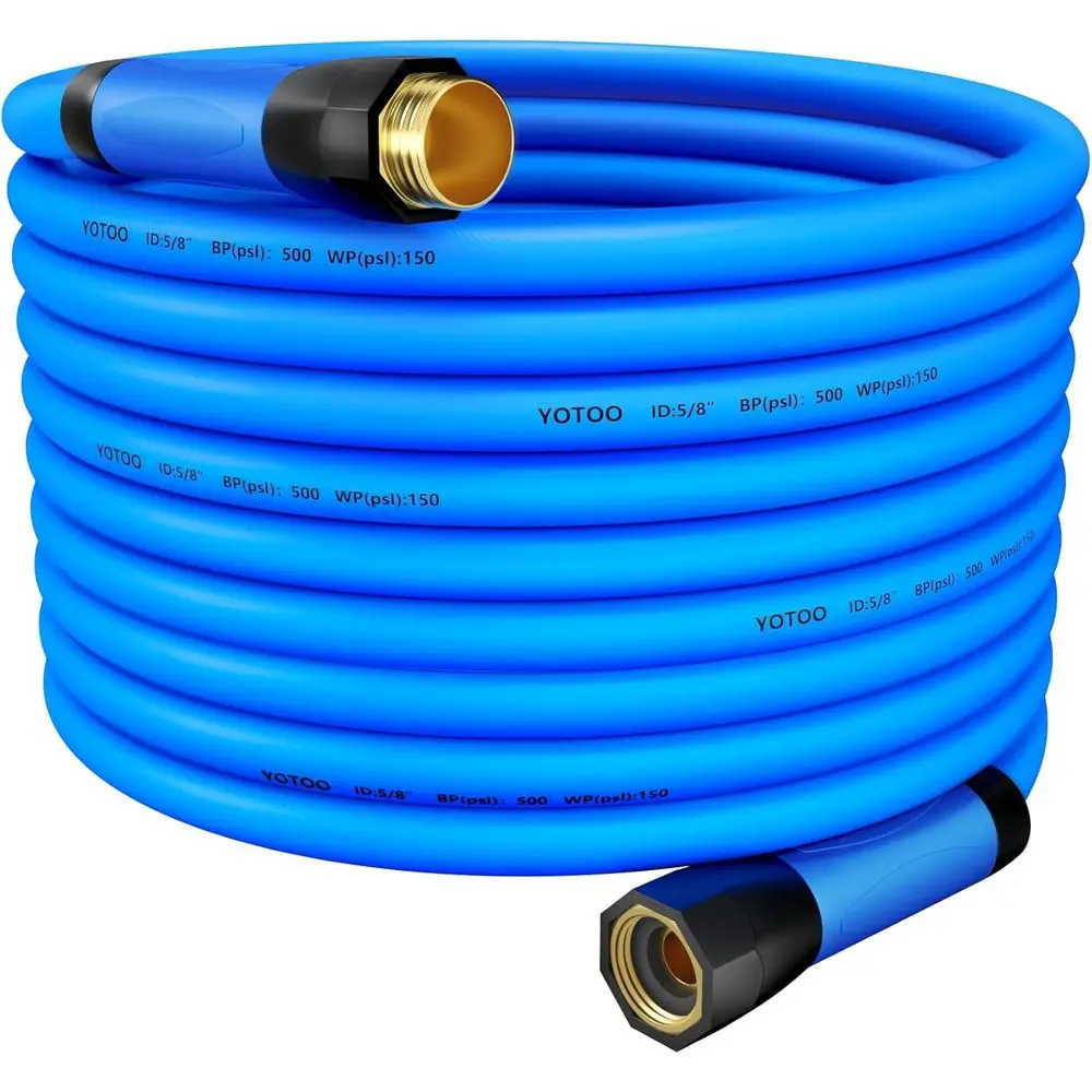 Durable 100-Foot 5/8-Inch Hybrid Hose with 150 PSI Kink-Resistant Flexibility, Swivel Handle, and 3/4 Brass Fittings, Blue
Durable 100-Foot 5/8-Inch Hybrid Hose with 150 PSI Kink-Resistant Flexibility, Swivel Handle, and 3/4 Brass Fittings, Blue